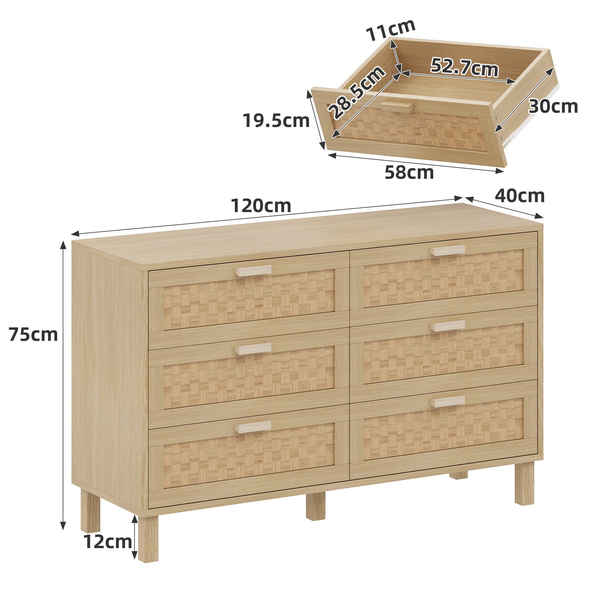 Ulife Sideboard Kommode, Anrichte, Wohnzimmerschrank aus günstig online kaufen