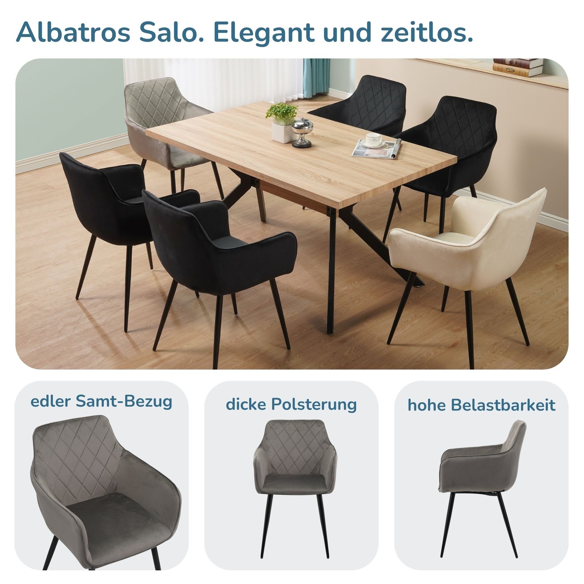 Albatros International Esszimmerstuhl Esszimmerstuhl SALO 2er günstig online kaufen