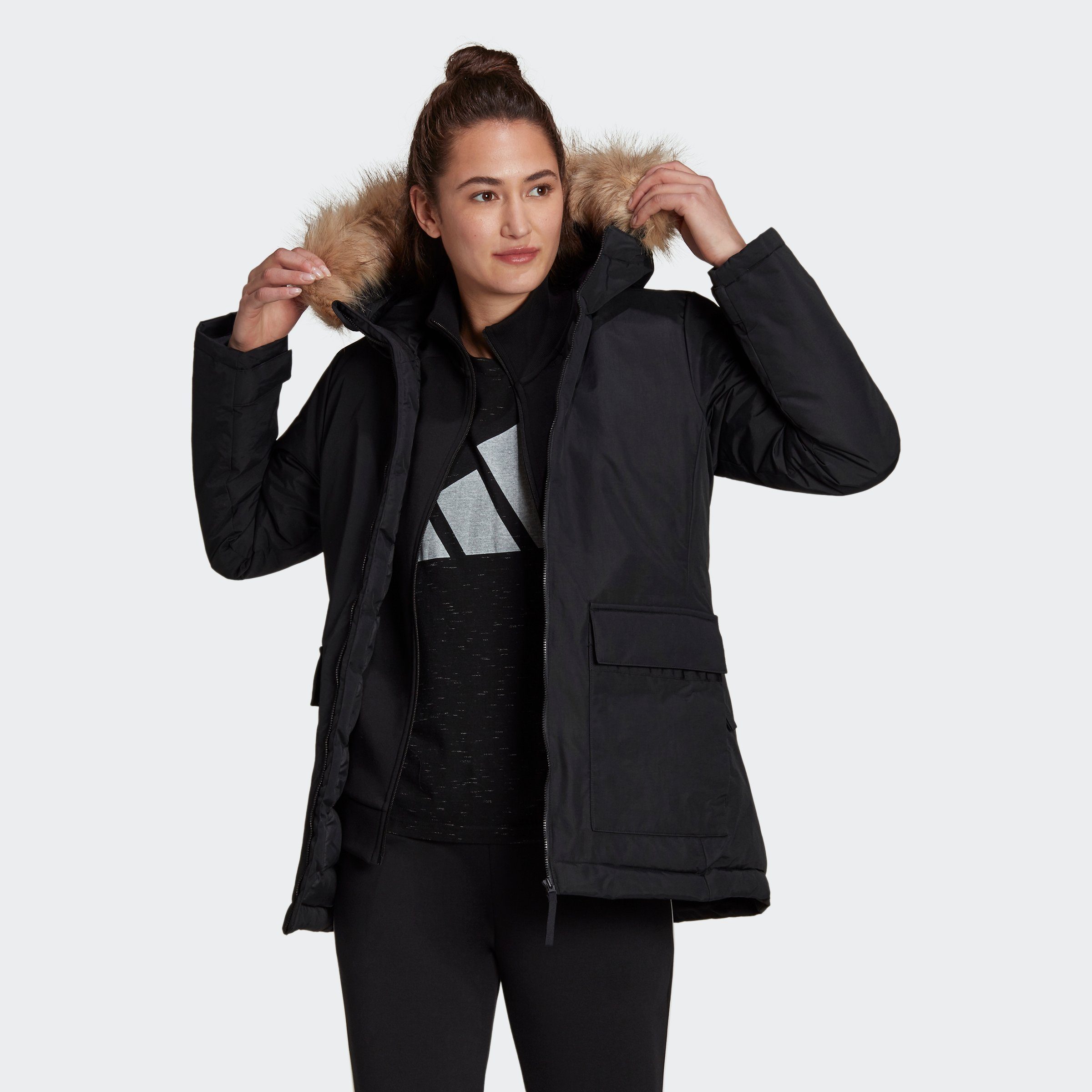 adidas PARKA UTILITAS HOODED Sportswear Outdoorjacke BLACK