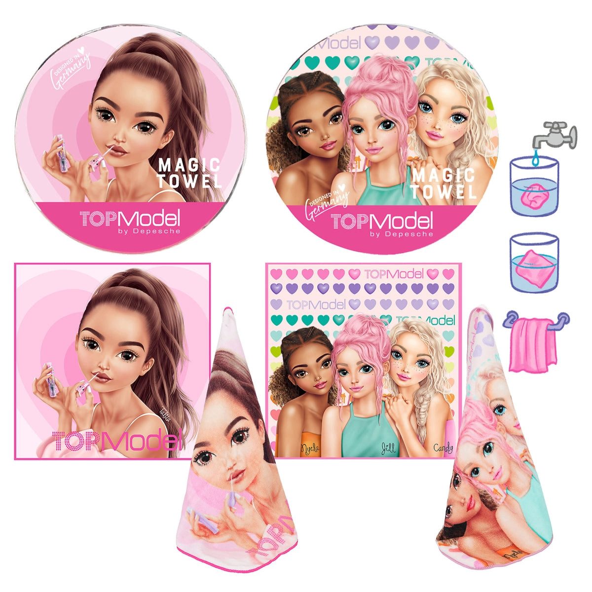 Spiel TOPModel 1x Magisches Handtuch BEAUTY and ME - 2 Designs