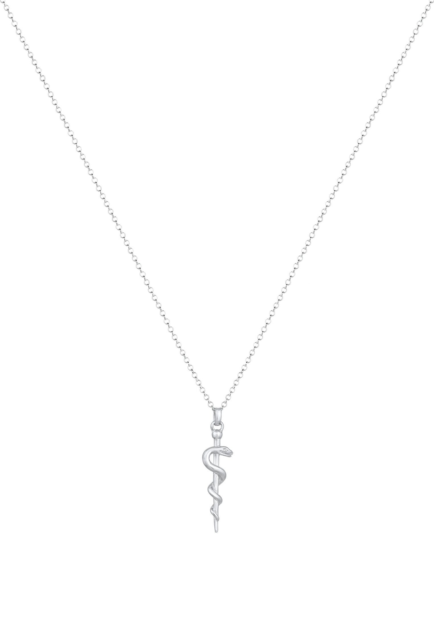 Elli Kette mit Anhänger Schlangenstab Äskulapstab Heilkunde 925er Silber, H günstig online kaufen