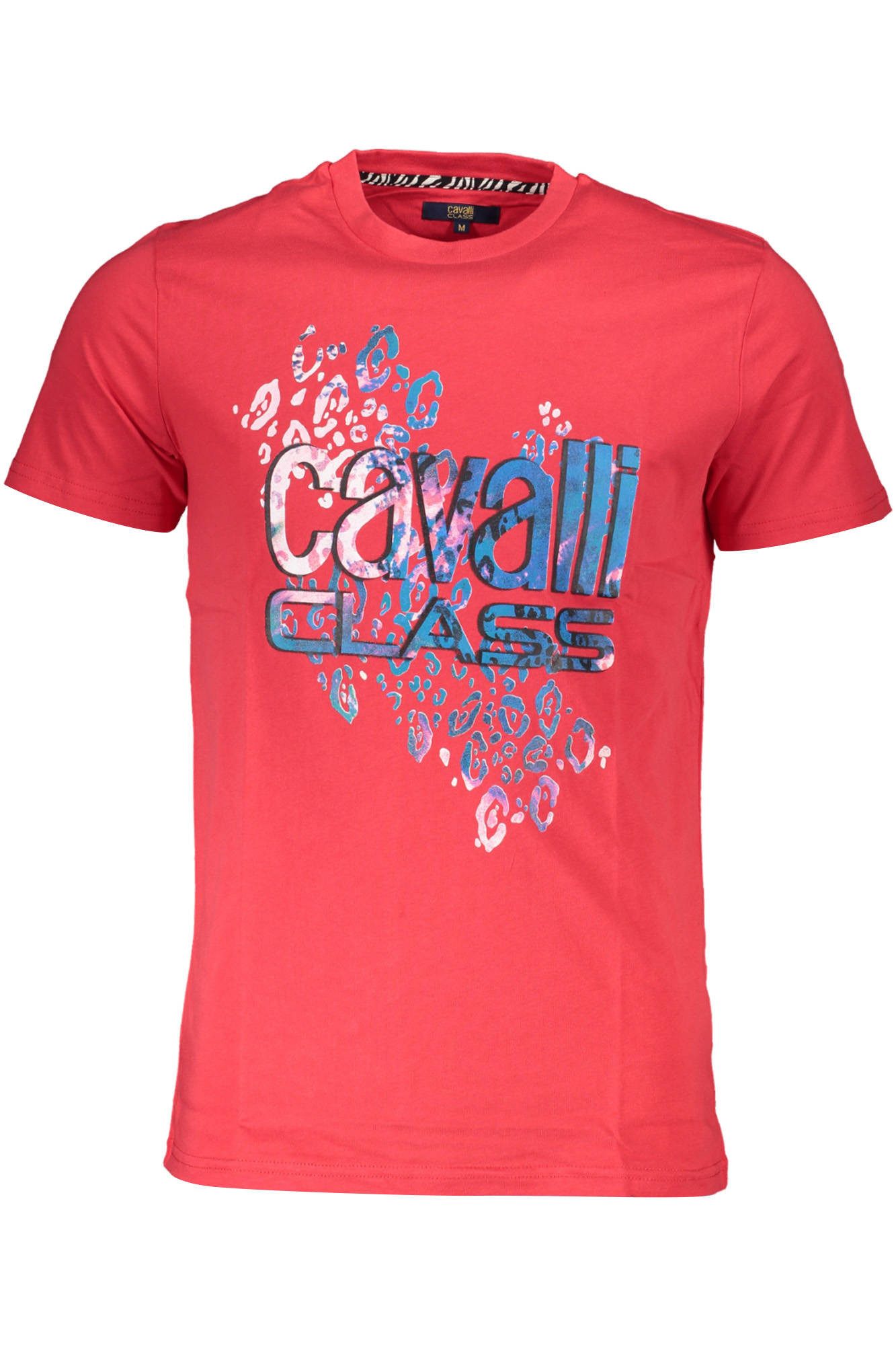 Cavalli Class T-Shirt Trendiges Herren T-Shirt in Rot mit Logo-Print und