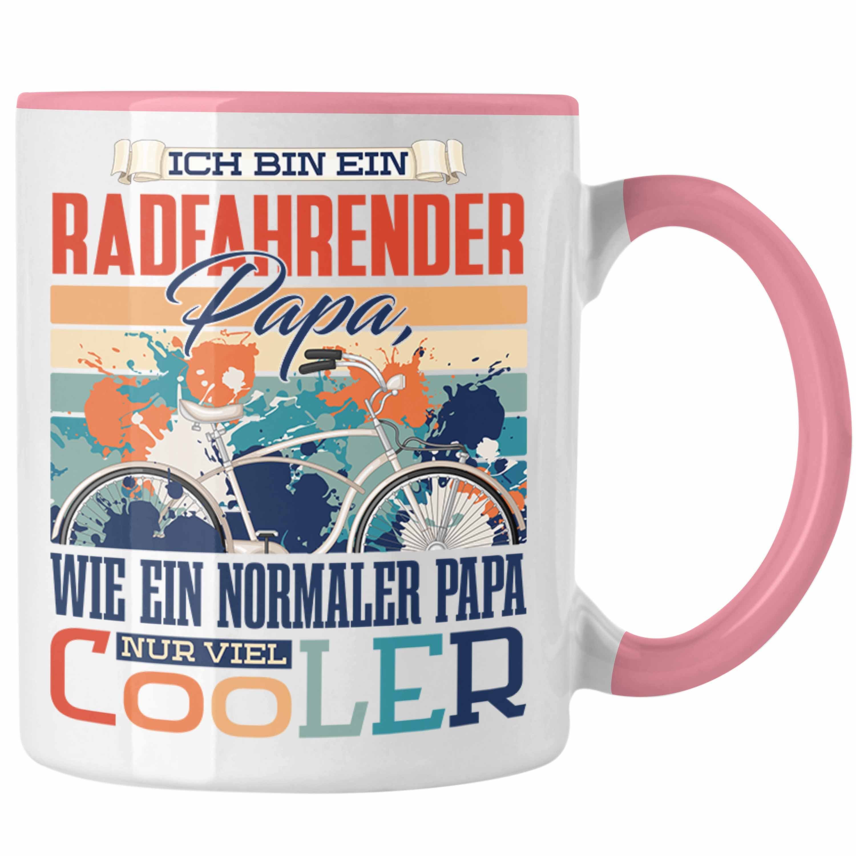 Rosa Tasse Vatert Trendation Tasse Geschenk Geschenkidee Vater Papa Fahrrad zum Trendation -