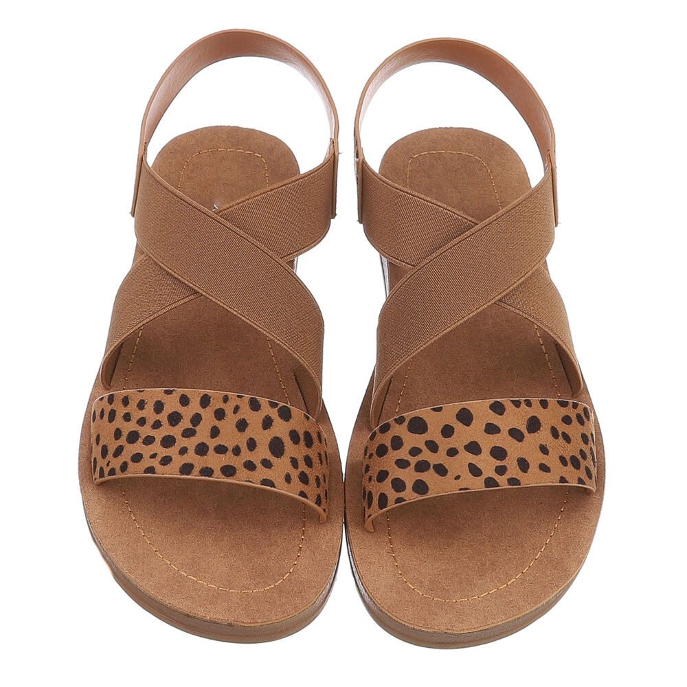 Ital-Design Modische Sommer-Sandalen mit verstellbaren Riemen Riemchensandalette (89542918) Flach Riemchensandalen in Braun – Bild 4 von 5