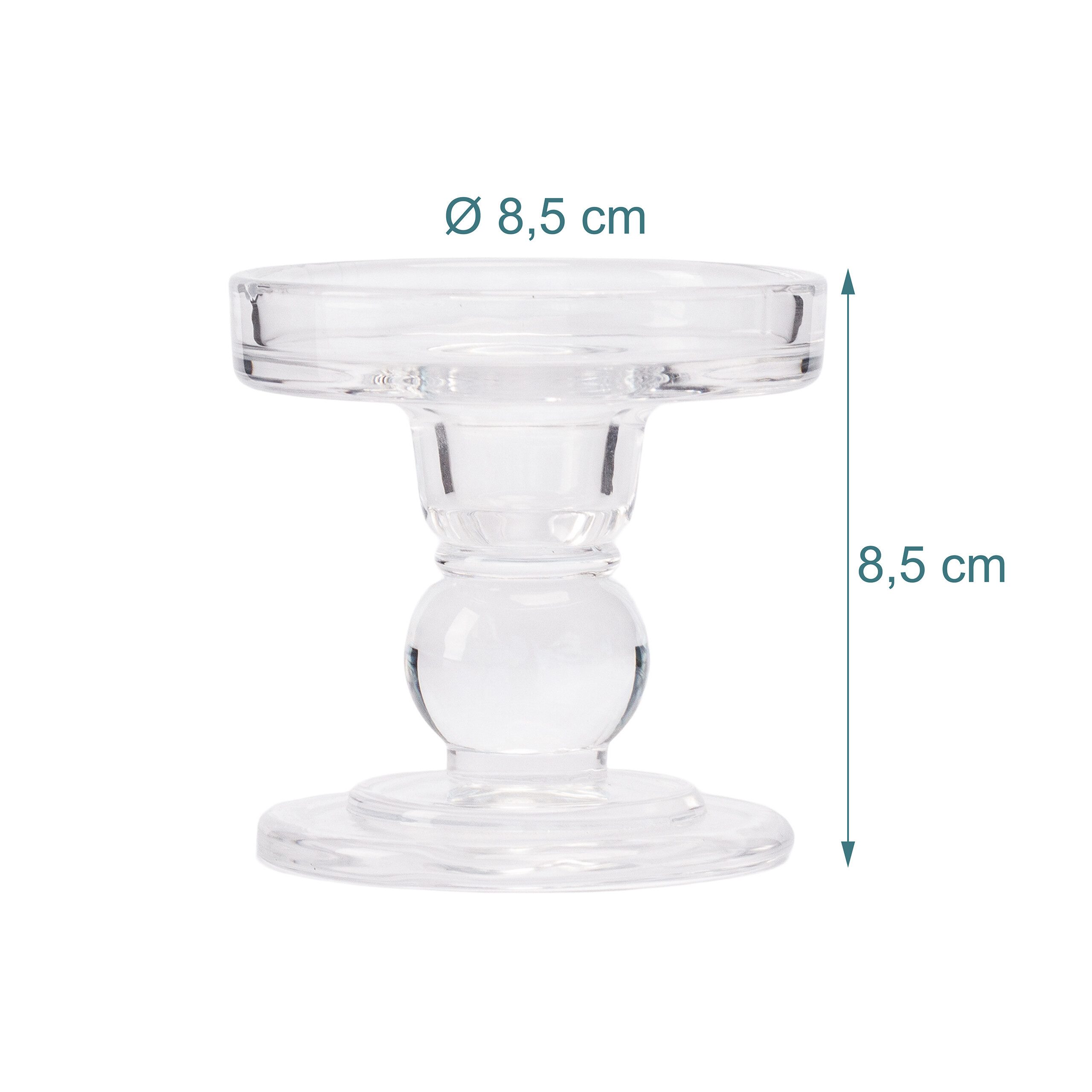 relaxdays Tischkerzenhalter Kerzenhalter Glas 2er Set (2 St), M – Bild 4 von 5