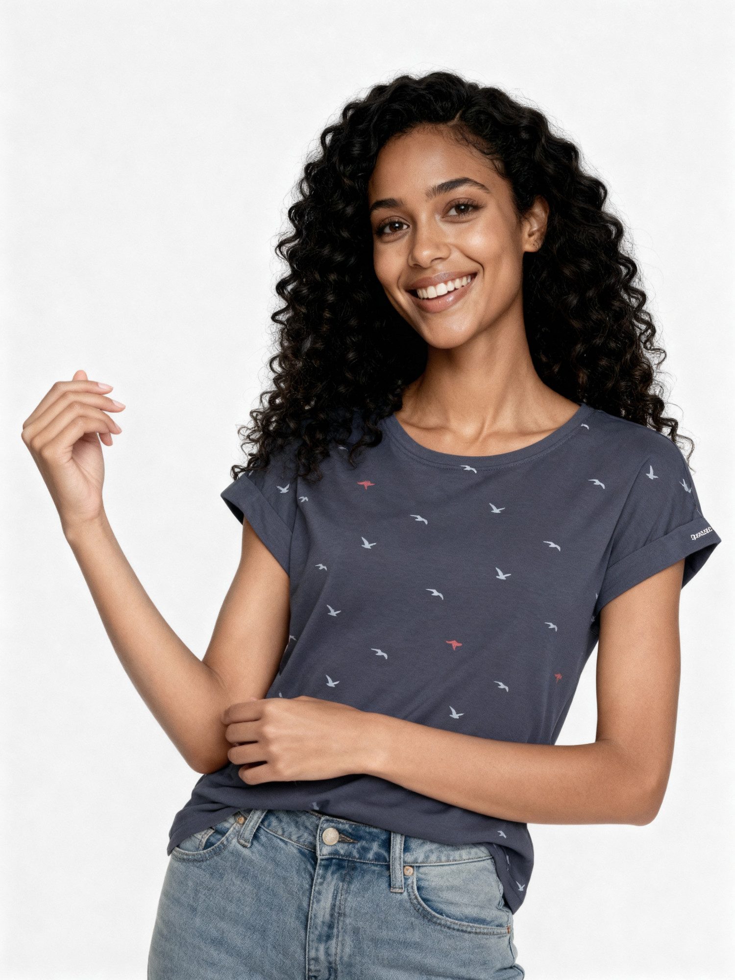 KangaROOS Print-Shirt kurzärmelig, figurumspielend, mit Print, mit Rundhals günstig online kaufen