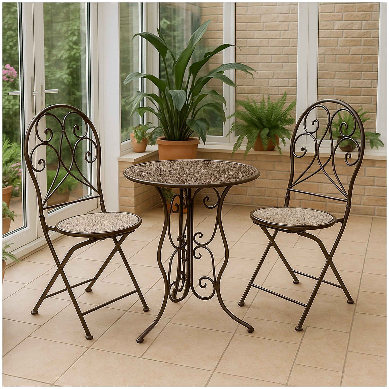 HTI-Living Balkonset Tischgruppe Lani Antik, (Set, 3-tlg., 1x Tisch, 2x Stü günstig online kaufen