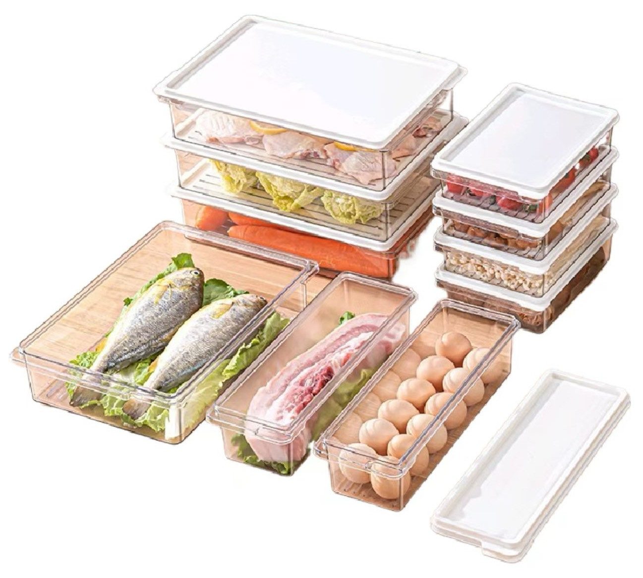 Creliv Frischhaltedose Lebensmitteldosen mit Deckel-Luftdicht - Frischhaltedosen-Set, PET, (4-tlg), Stapelbar, BPA Frei