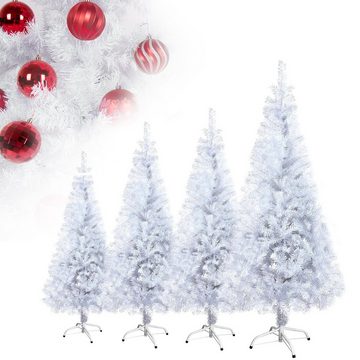 Gotoll Künstlicher Weihnachtsbaum XM003-6, Grün / Weiss Tannenbaum Weihnachtsbäume mit Ständer Christbaum