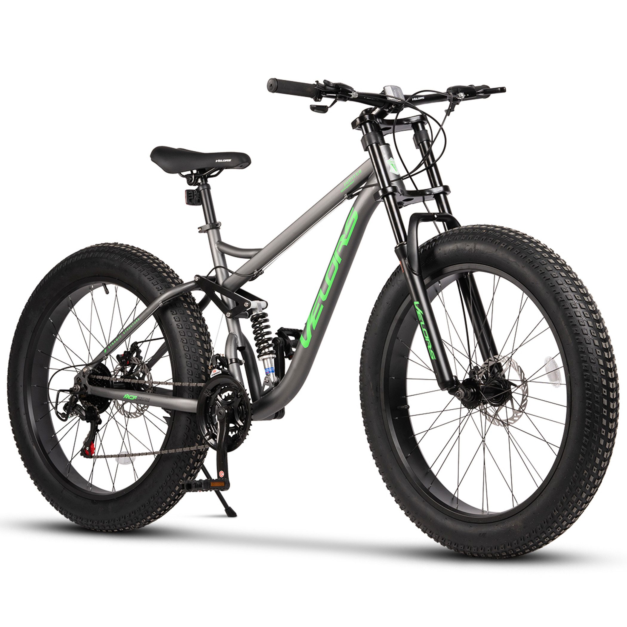 CARPAT SPORT Mountainbike 26 Zoll Fat Tire 4.0 MTB für Herren Damen und Jungen, 21 Gang Shimano TZ Tourney Schaltwerk, Kettenschaltung, Fahrrad Fat Bike Mountainbike