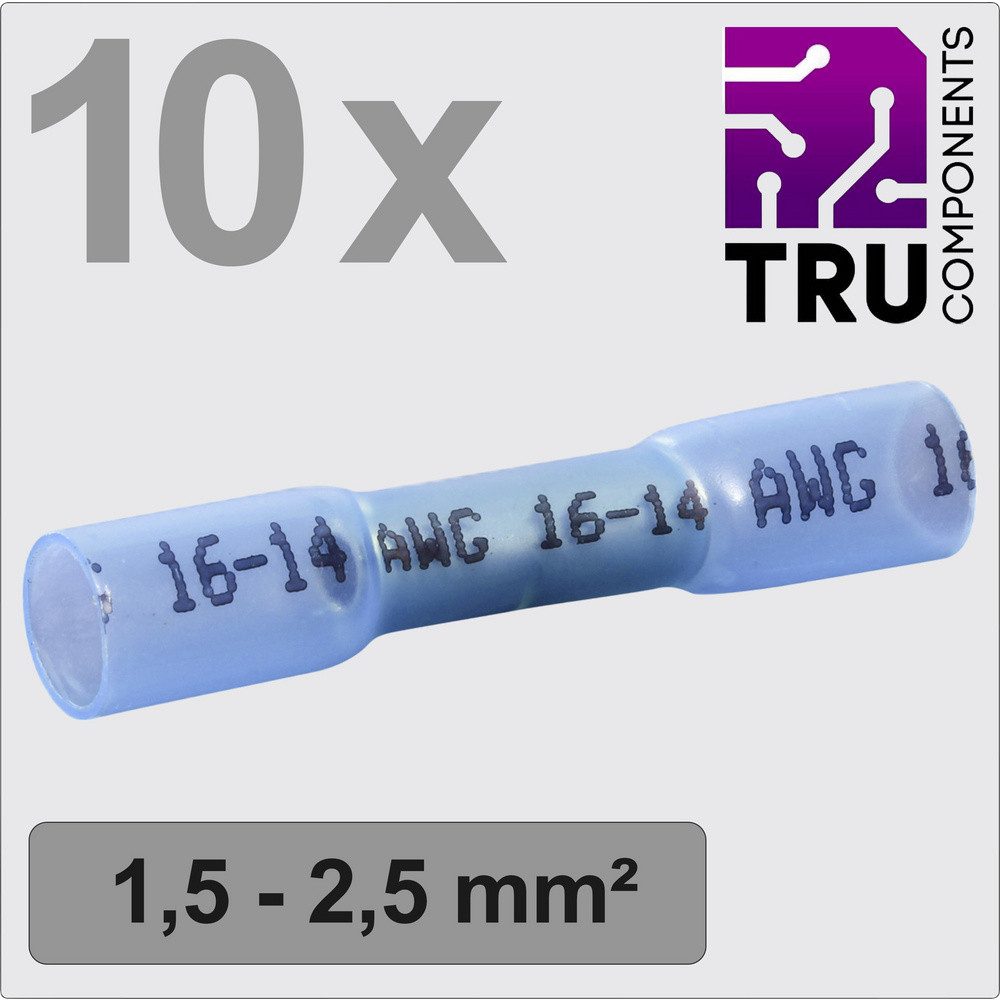 TRU COMPONENTS Stoßverbinder TRU COMPONENTS TC-13448496 Stoßverbinder mit Schrumpfschlauch 1.5 mm², T24C038