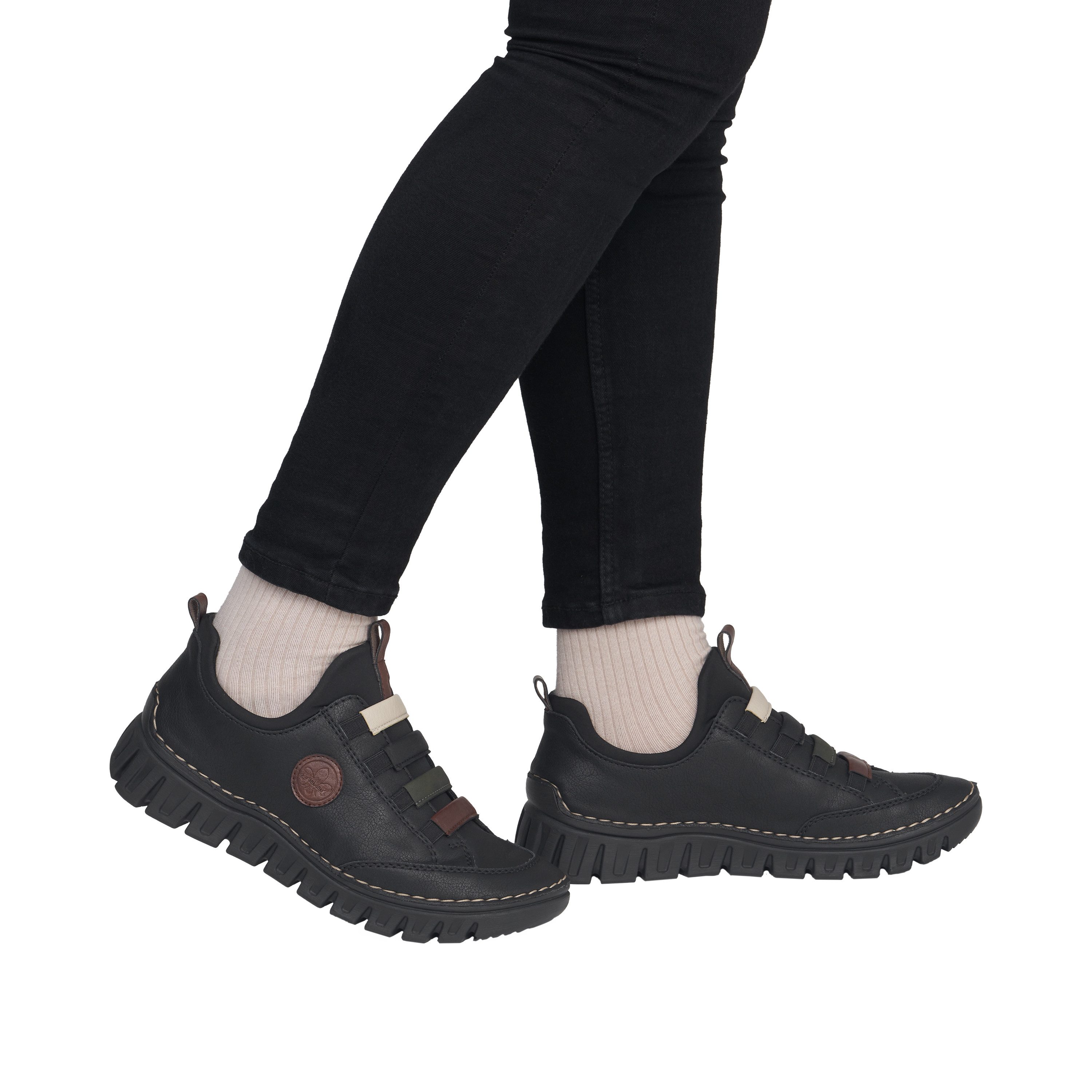 Rieker Slip-On Sneaker Slipper, Schlupfschuh, Halbschuh mit elastischem Einstieg