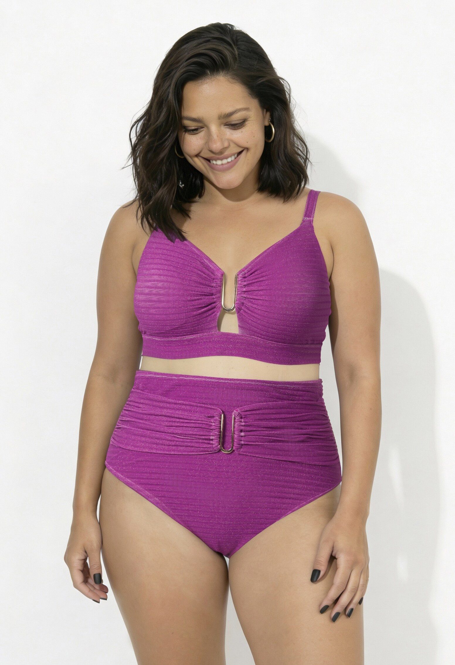 Ulla Popken Soft-BH Bikini Glitter Softcups Zierspange günstig online kaufen