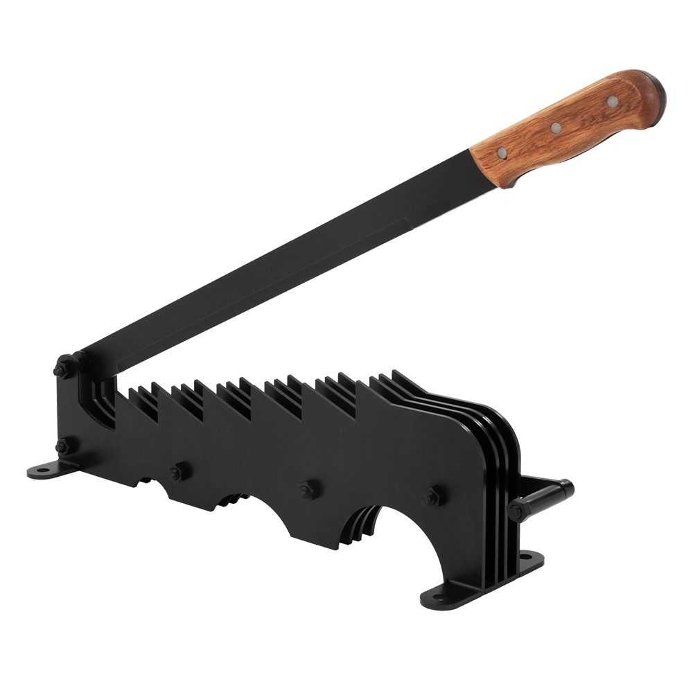 ECD Germany Разделитель бревен Handholzspalter mit Holzgriff aus Gusseisen Indoor/Outdoor Werkzeug, Brennholzspalter schwarz, Anzündspalter zur Wandmontage Spanmesser