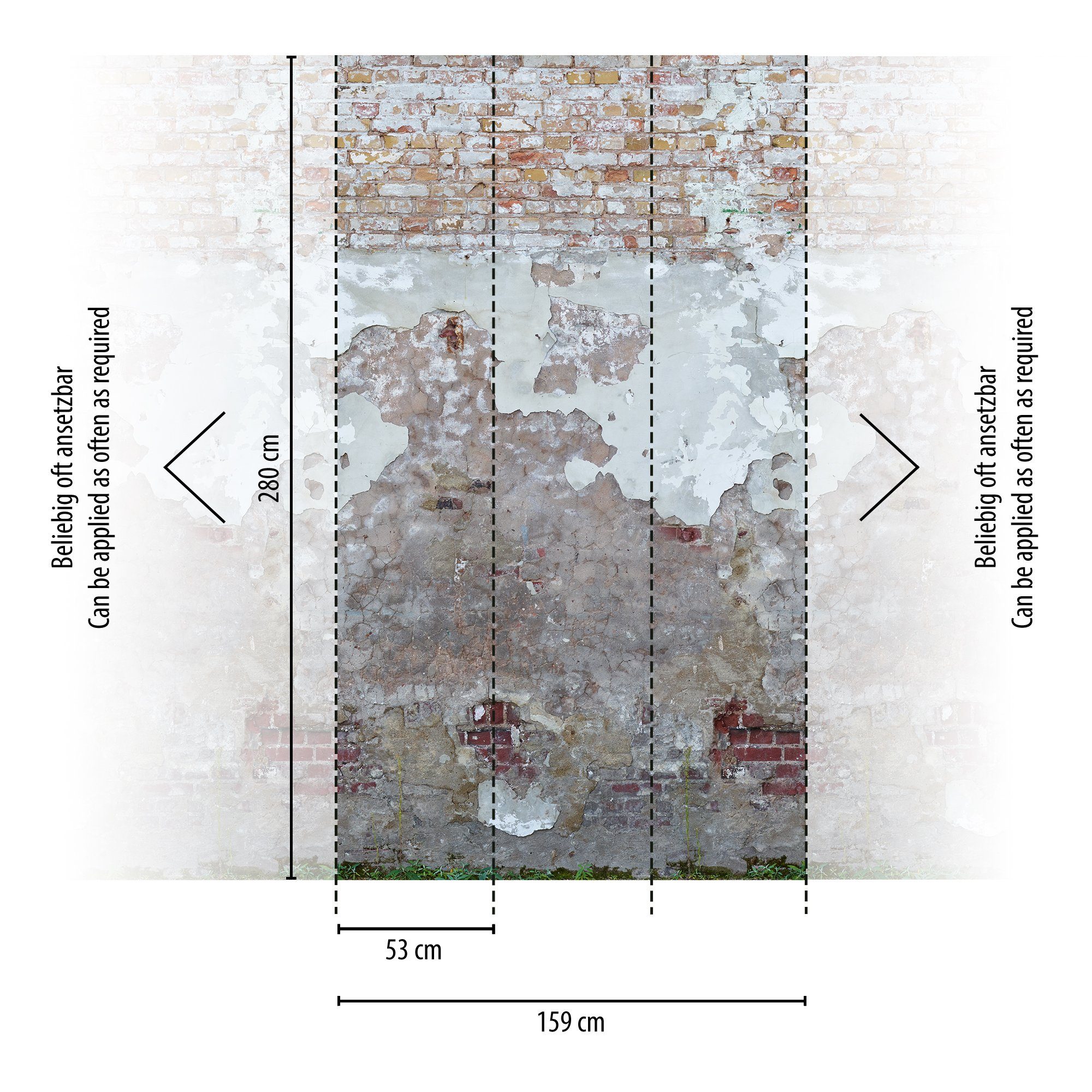 living walls Fototapete Steinwand Fototapete, glatt, matt, (1 St), Tapete S günstig online kaufen