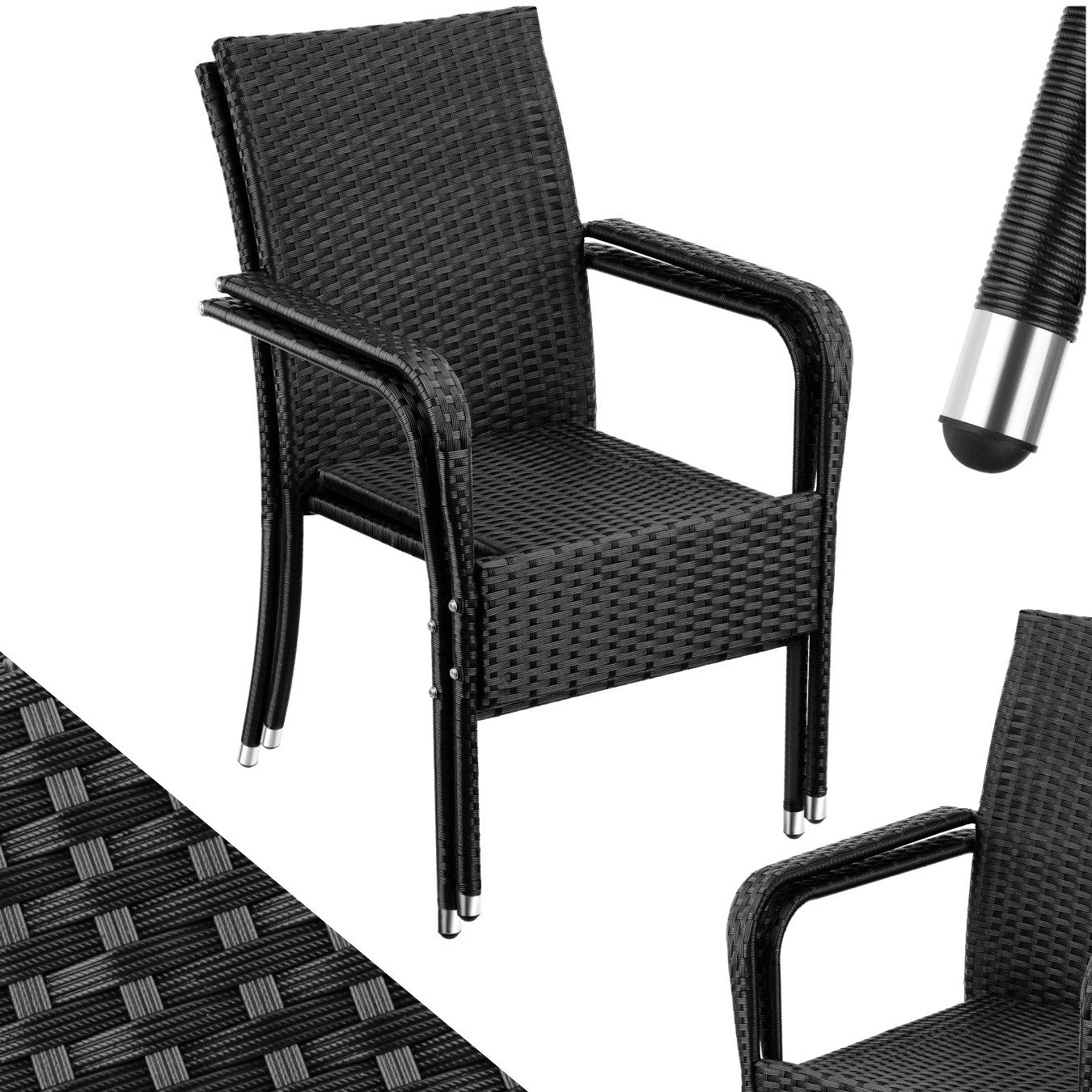 tectake Rattanstuhl Korbstuhl Girona, stapelbar, Belastbarkeit günstig online kaufen