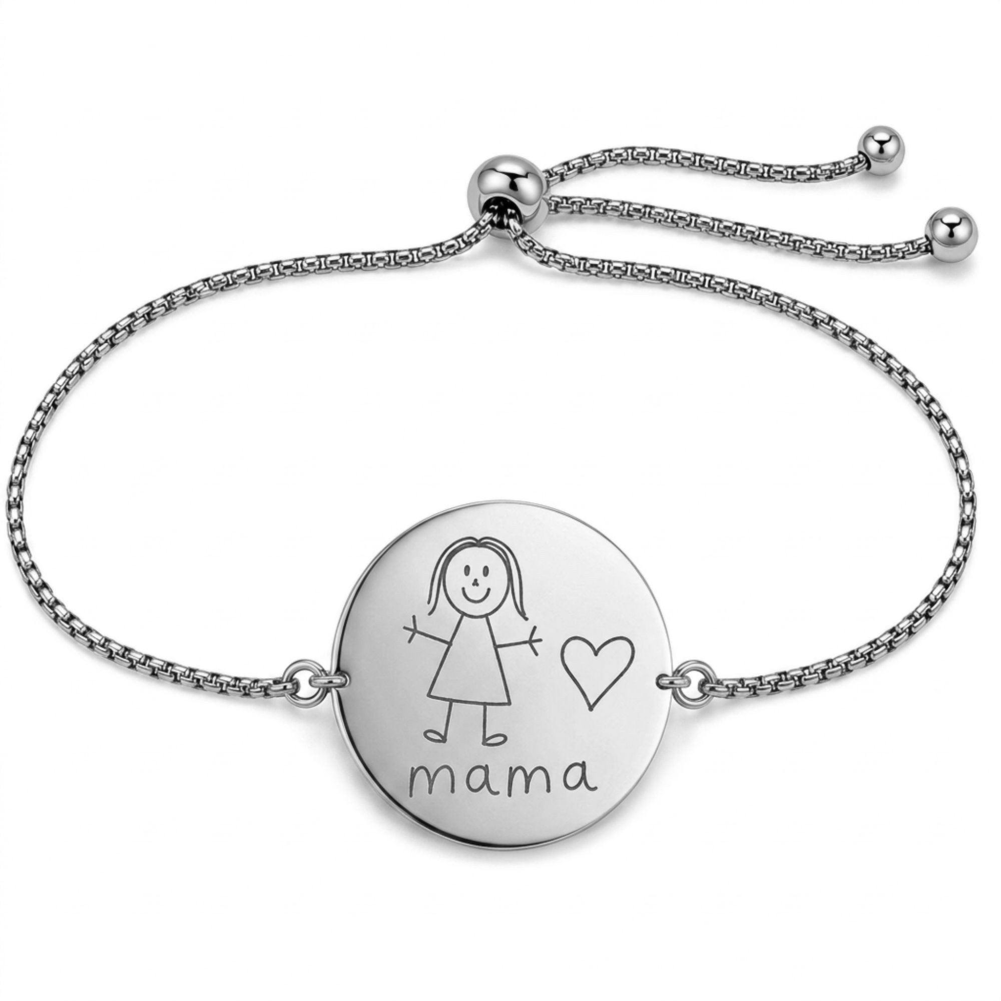 BS Schmuckdesign Armband mit Gravur Armband mit Kinderzeichnung personalisiert Geschenk Mama (1-tlg., personalisiert)