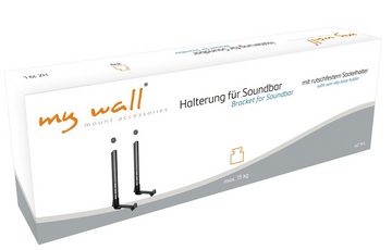 my wall HZ19L Lautsprecher-Wandhalterung, (Set, 2-Teilig, Universal-Soundbar-Halterung mit rutschfestem Sockelhalter)