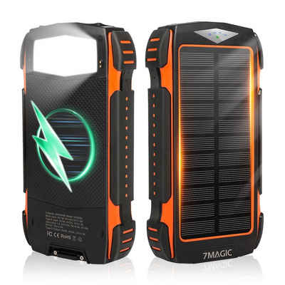 VSIUO 18W Solar Ladegerät mit 3 Ausgangsport & 3 Eingangsport Solar Powerbank 20000 mAh (5 V), 1 Solarpanels und Taschenlampe, für Smartphones, Tablets