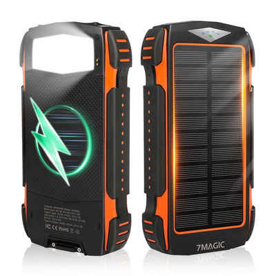 Sumosuma 18W Solar Ladegerät mit 3 Ausgangsport & 3 Eingangsport Solar Powerbank 20000 mAh (5 V), 1 Solarpanels und Taschenlampe, für Smartphones, Tablets