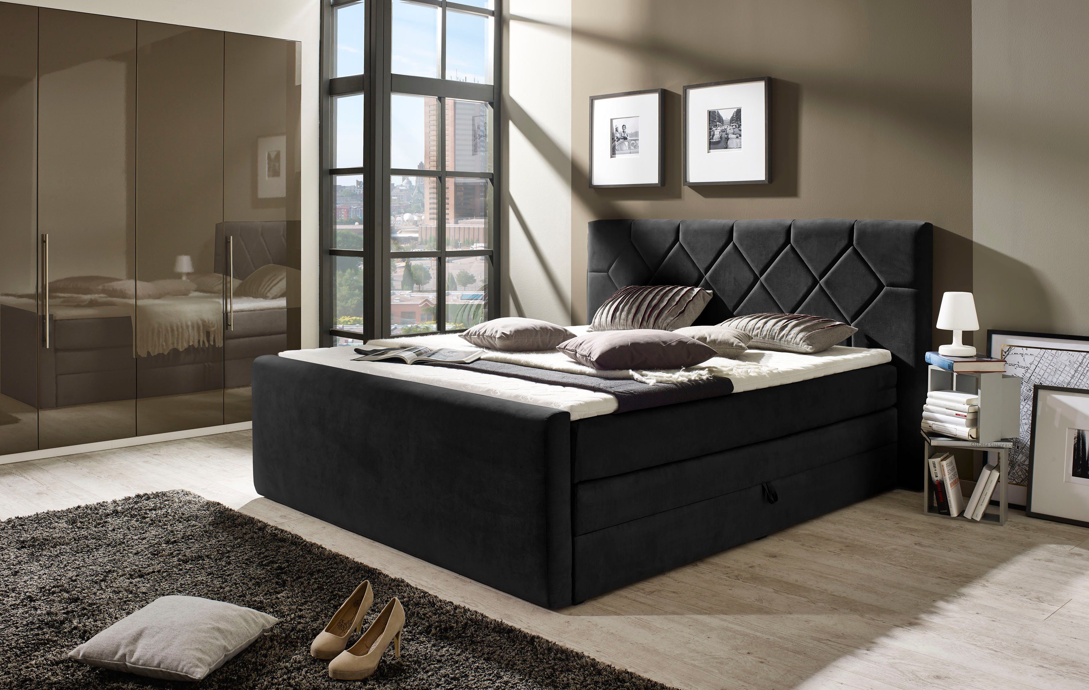 Places of Style Boxspringbett Atlanta, inklusive günstig online kaufen