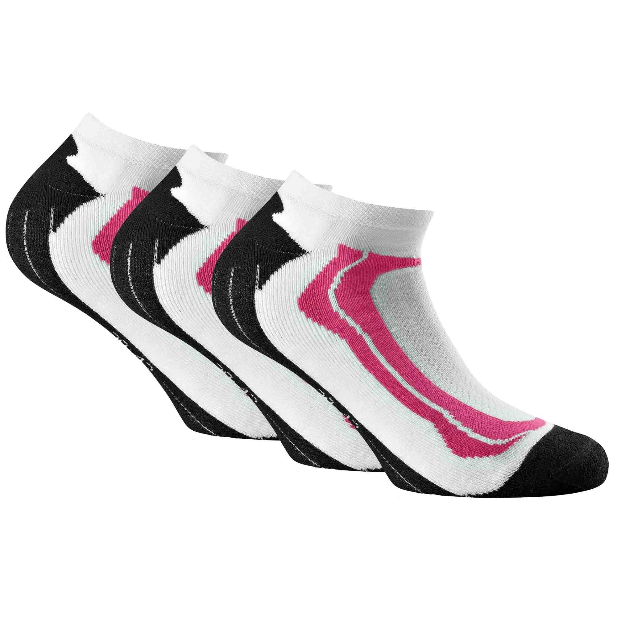 Pack 3er Weiß/Pink Rohner Socks Sportsocken, Sneaker Unisex Sportsocken - Sport
