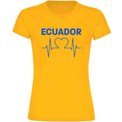 multifanshop T-Shirt Damen Ecuador - Herzschlag - Frauen