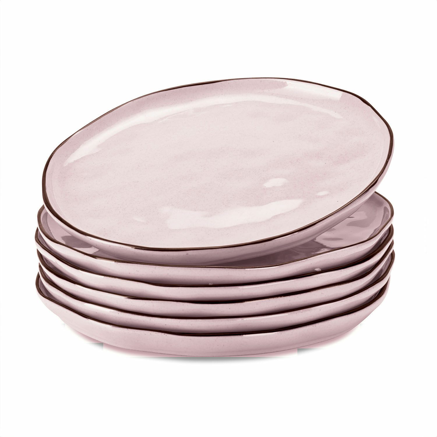 Mirabeau Geschirr-Set Teller 6er Set Biarré rosa, Steinzeug