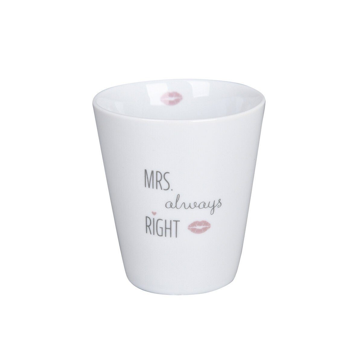 right Becher Mug Porzellan Kiss, Happy Krasilnikoff Mrs always