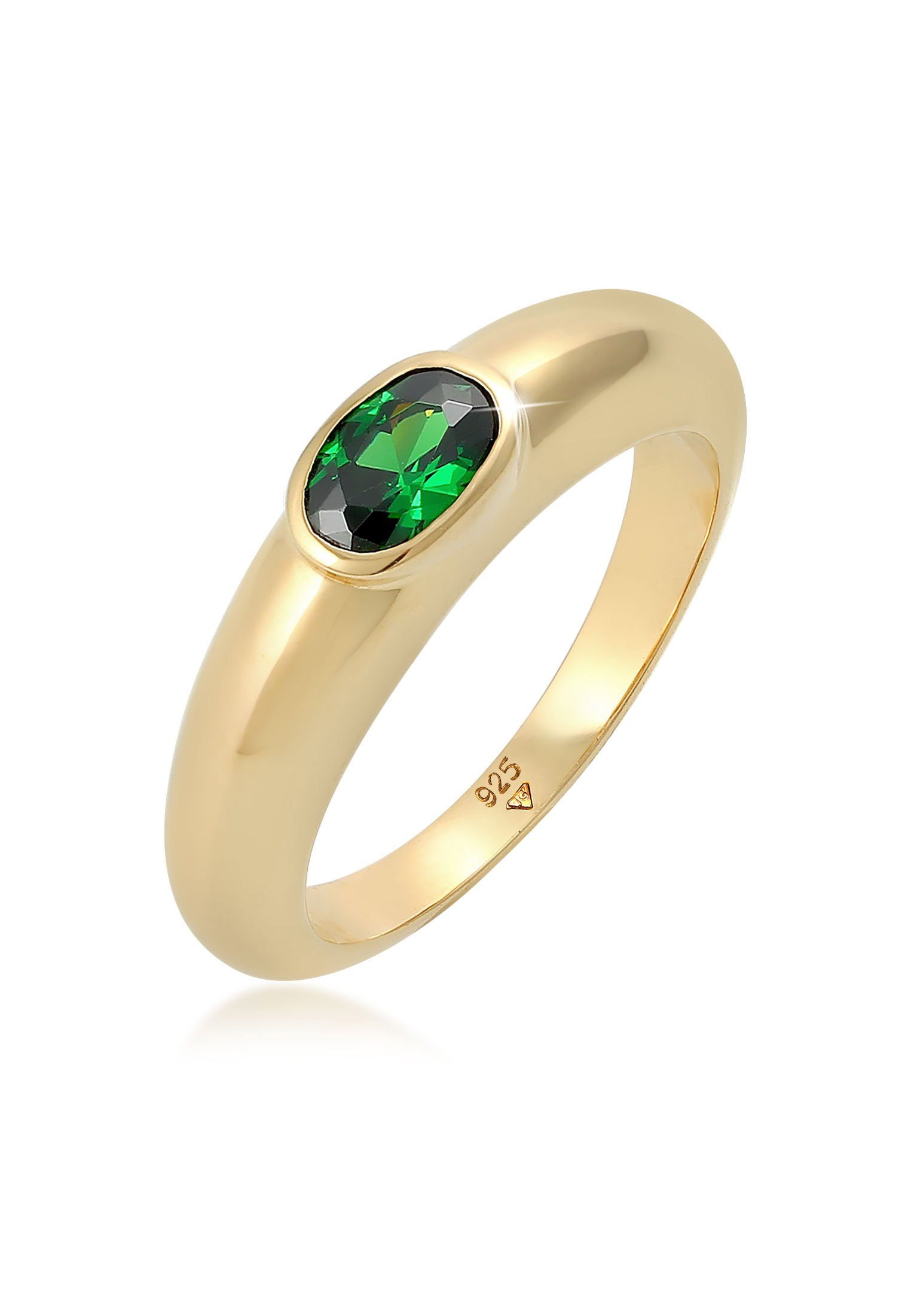 Elli Fingerring Bandring Zirkonia Oval Solitär günstig online kaufen