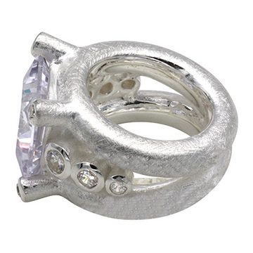 SKIELKA DESIGNSCHMUCK Silberring Silber Ring "Solitär" (Sterling Silber 925), hochwertige Goldschmiedearbeit aus Deutschland
