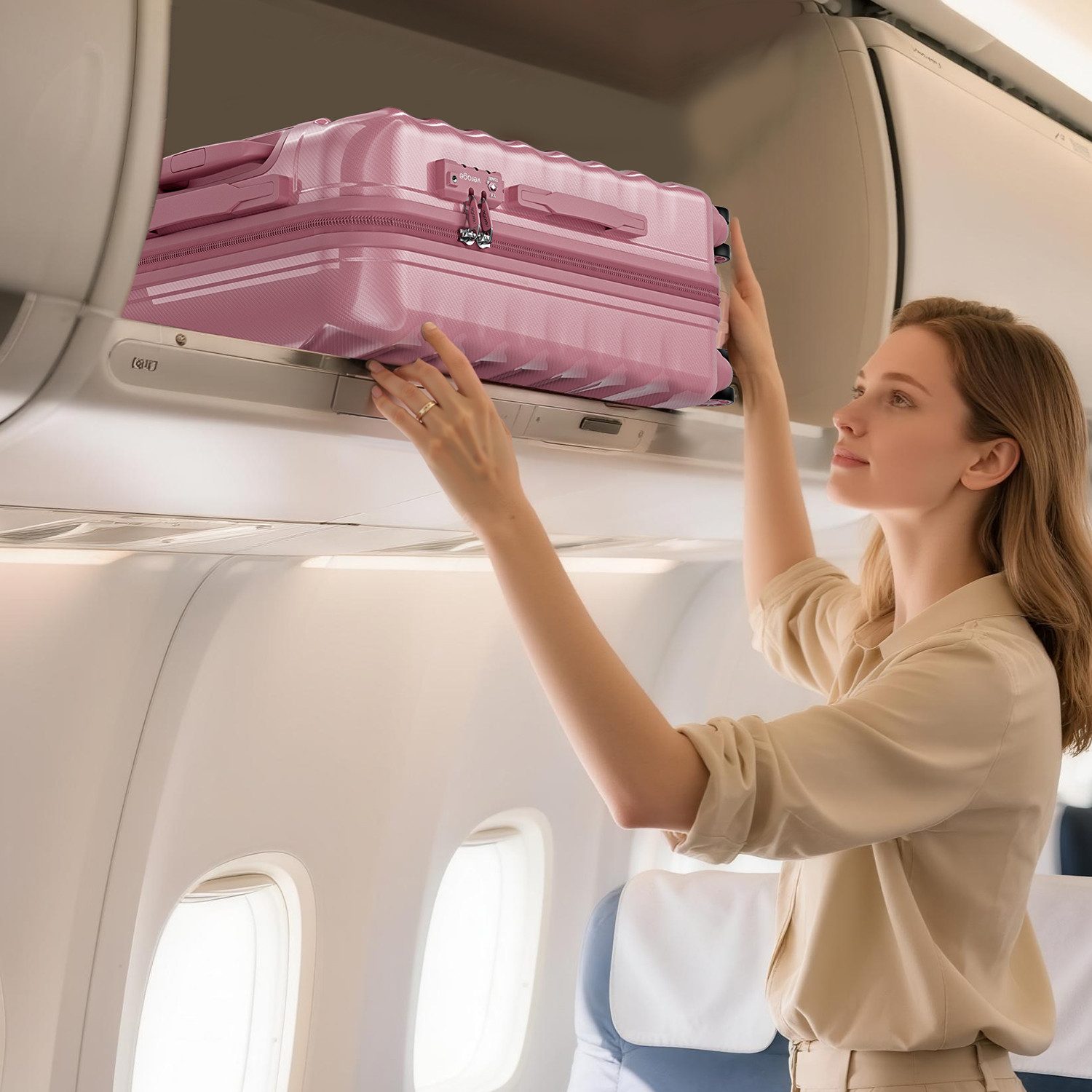 Verage Hartschalen-Trolley Rosagold /Schwarz Reisekoffer, 4 günstig online kaufen