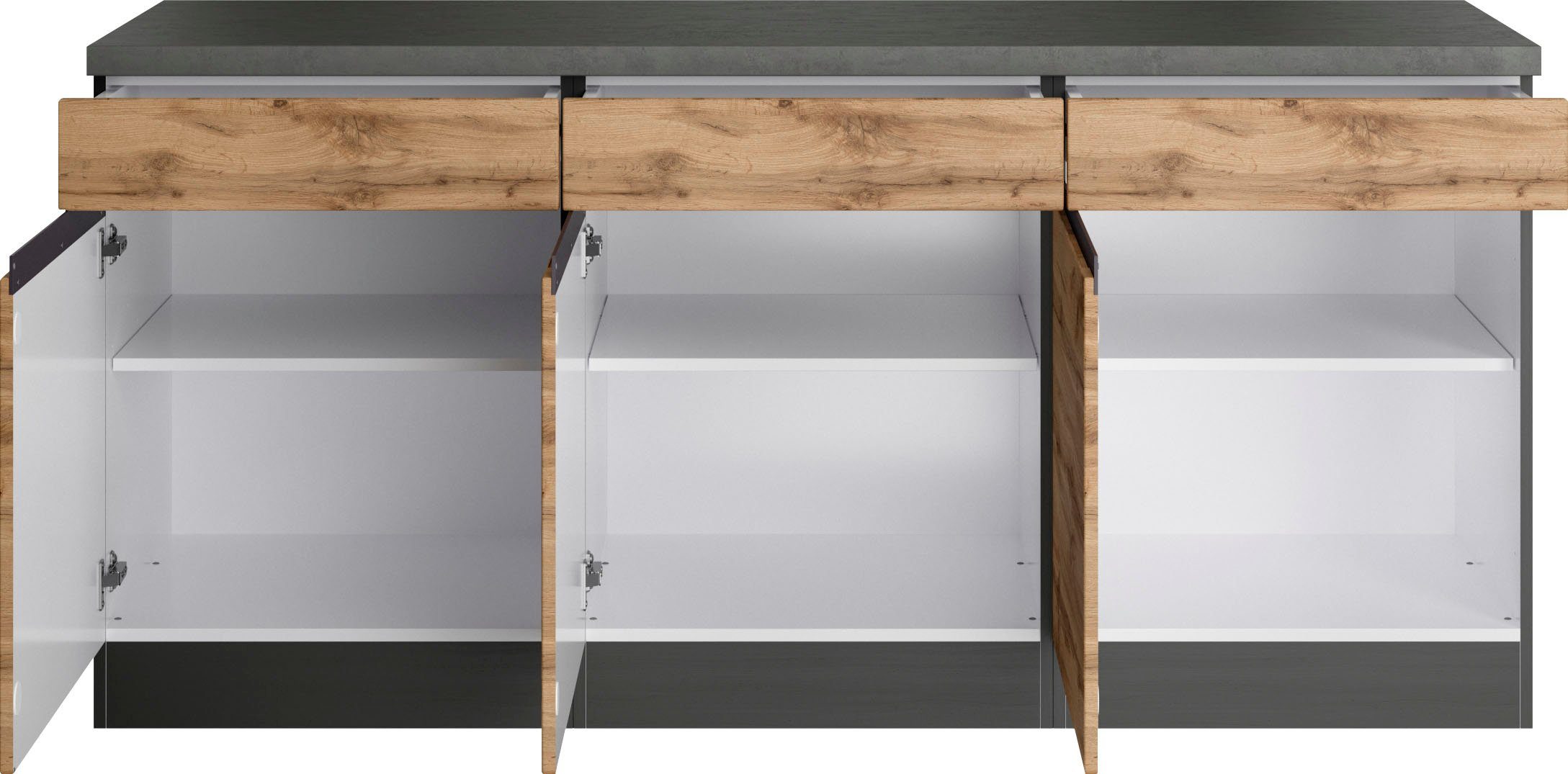 KOCHSTATION Unterschrank KS-Riesa Breite 180 cm, MDF-Fronten