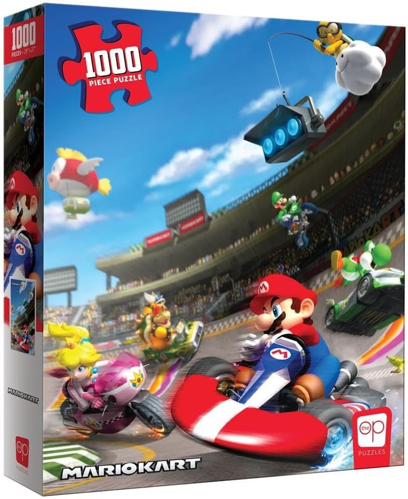 USAopoly Puzzle Super Mario Puzzle Mario Kart (1000 Teile), 1000 Puzzleteile, Brillante Farben und detailreiches Design