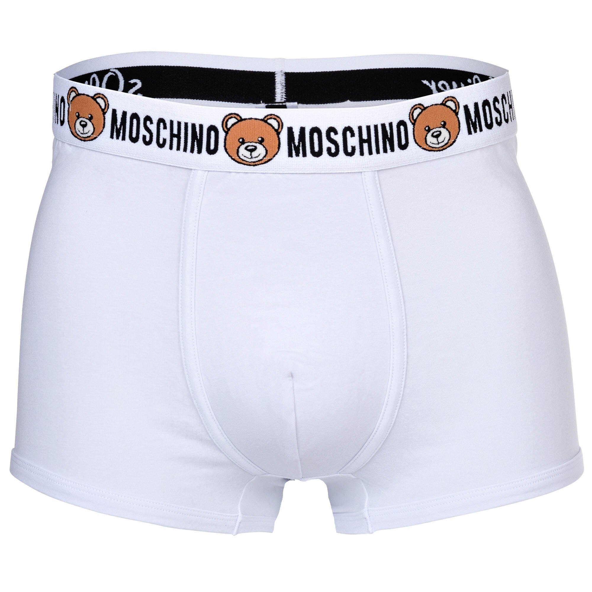 Moschino Boxer Herren Trunks 2er Weiß - Underbear, Unterhose Pack