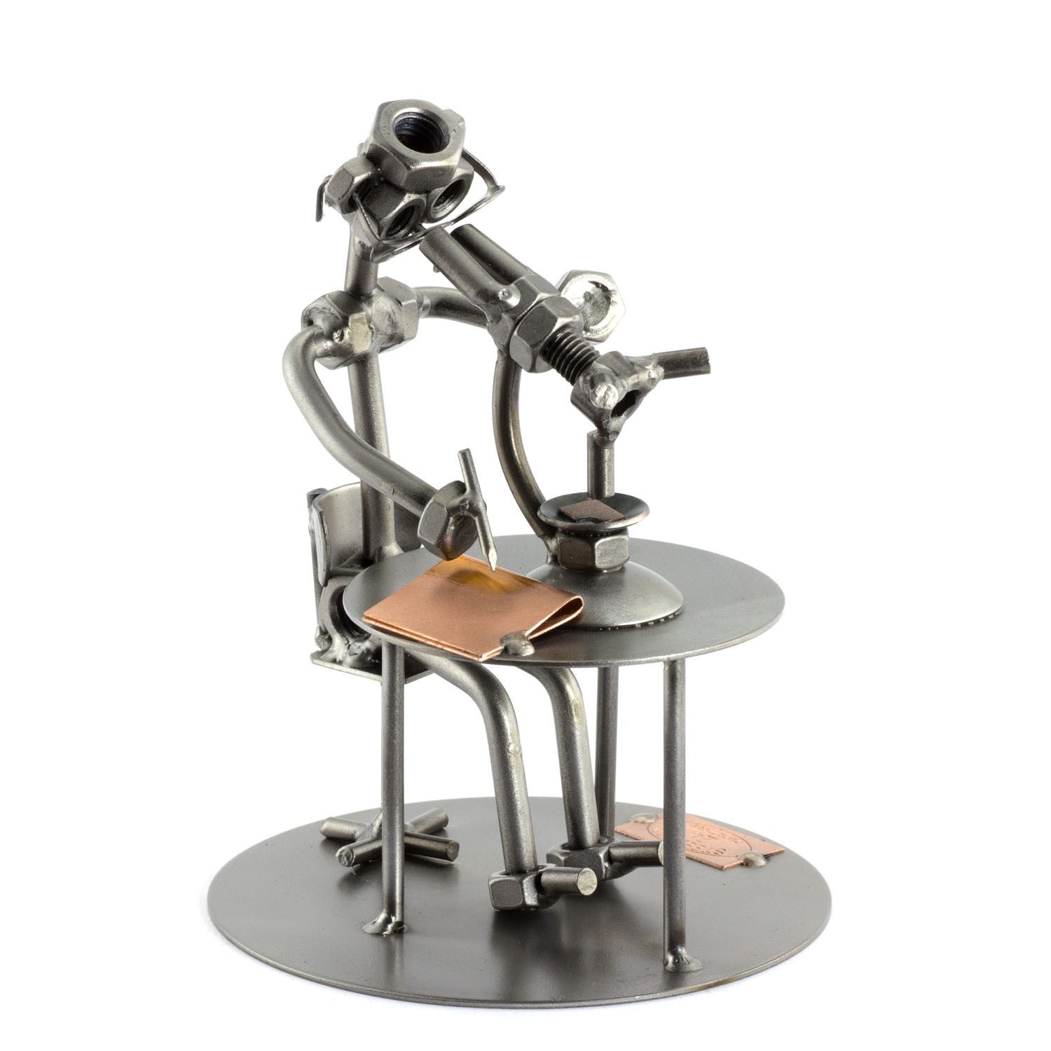 Steelman24 Dekofigur Biologe mit Mikroskop