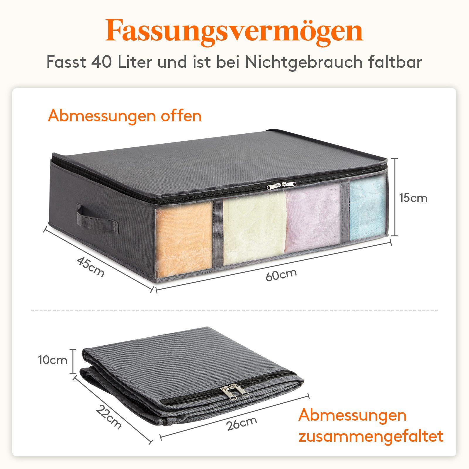 Lifewit Aufbewahrungsdose Faltbare Unterbettkommode Aufbewahrungstasche Sto günstig online kaufen