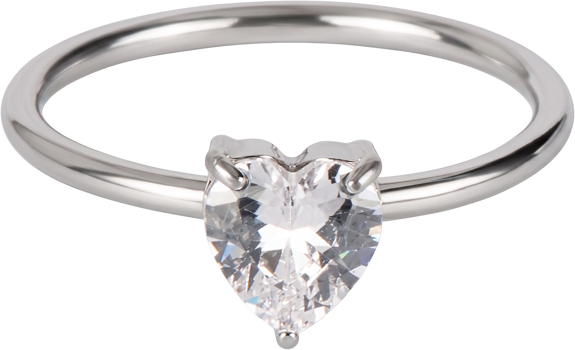 Jacques Lemans Fingerring Herz, mit Zirkonia (synth)