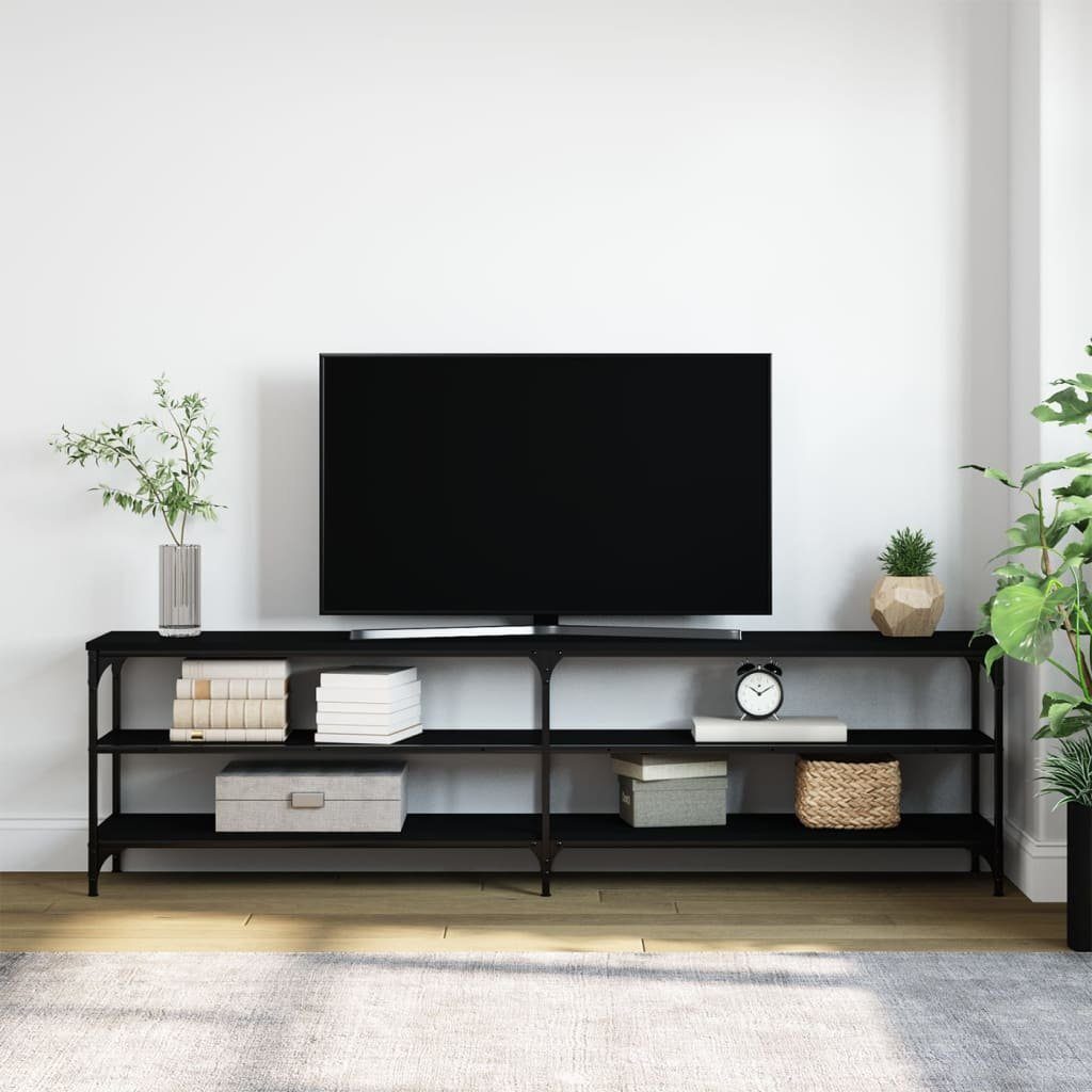 Schwarz und 180x30x50 TV-Schrank Metall Holzwerkstoff furnicato cm