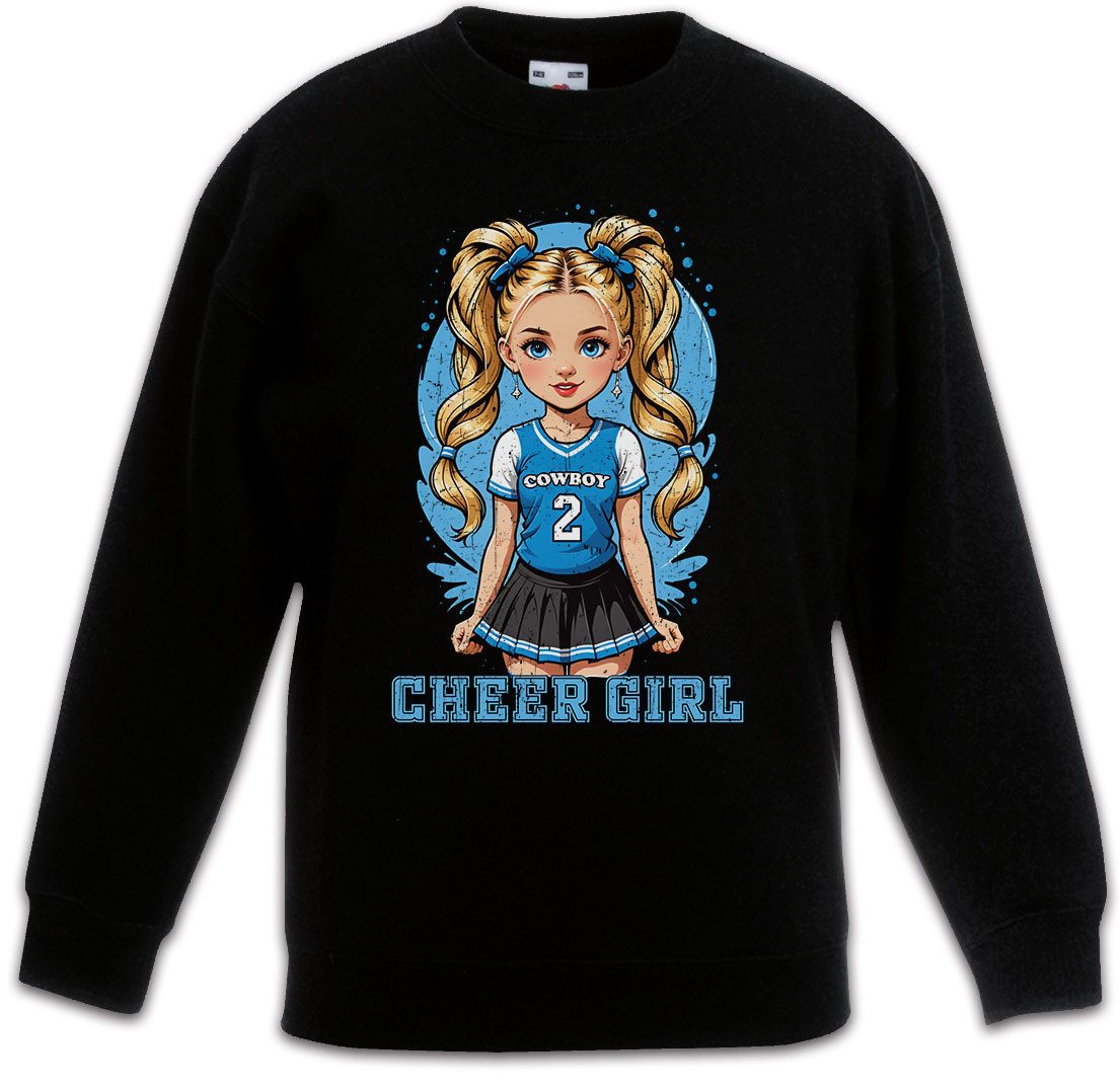 Urban Backwoods Sweatshirt Anime Comwboy Cheerleader Girl Kinderpullover American Football (1-tlg) Rockabilly Texas Blue Team
