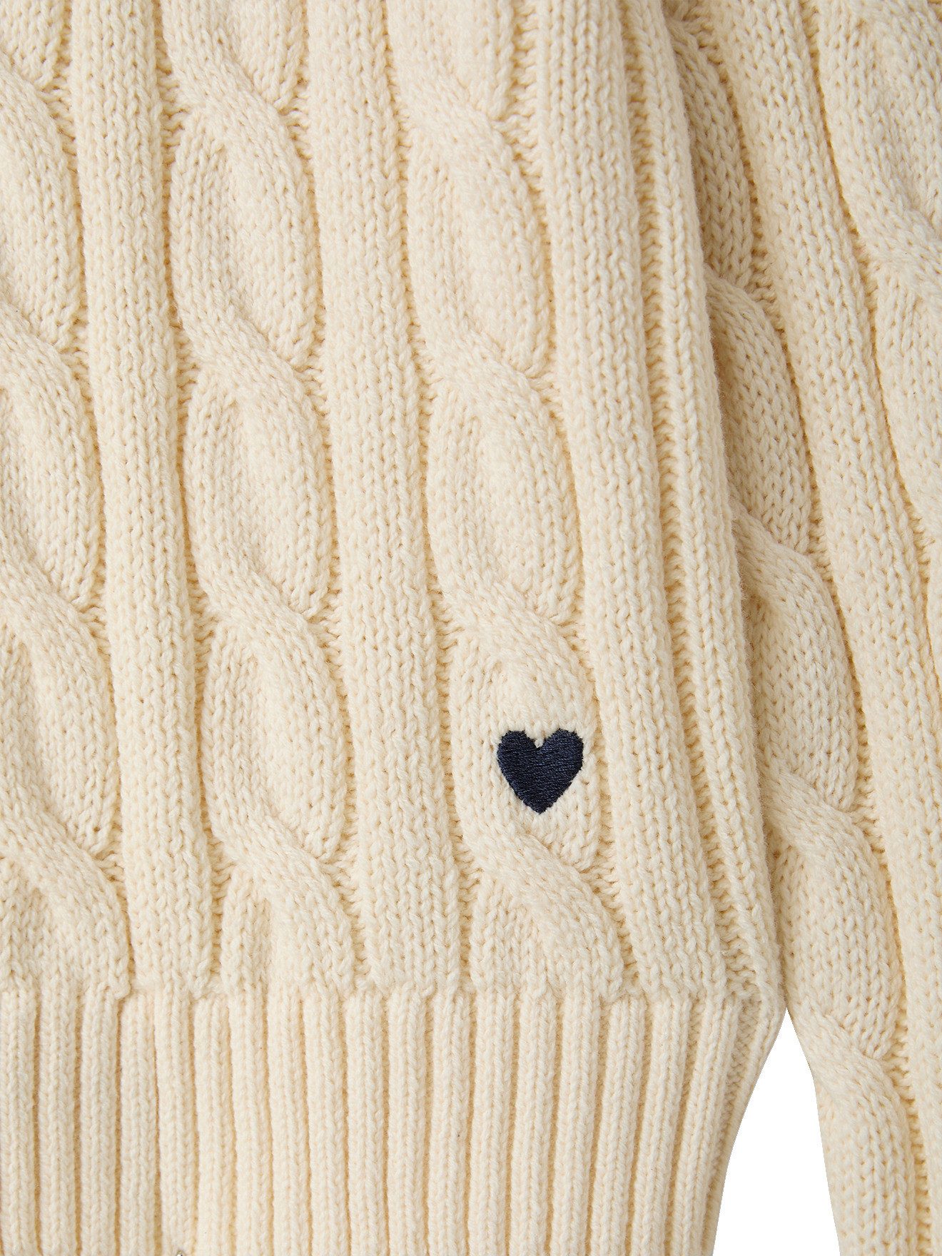 jonen Pullunder Grobstrick-Pullover mit Herz-Stickerei Mädchen