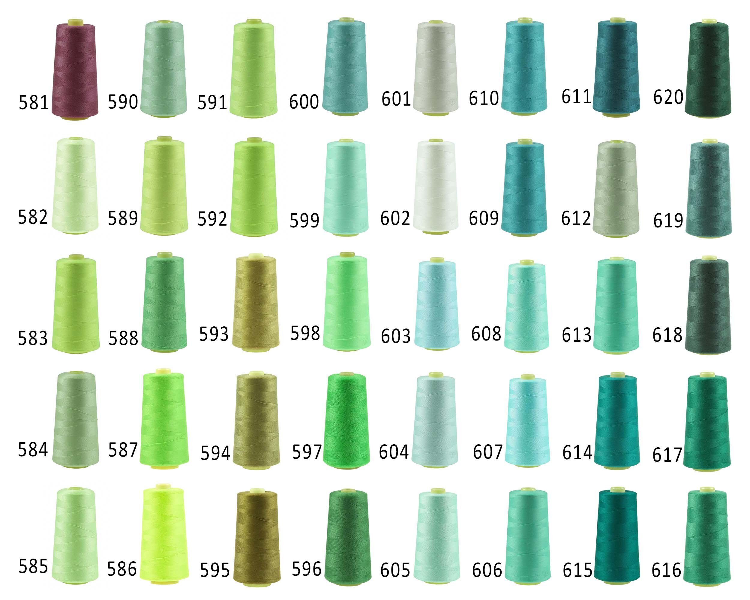 maDDma 4572m Qualitäts Overlock-Garn Overlock-Nähgarn Polyestergarn Overlockgarn, 4572 m, A613 helltürkisblau