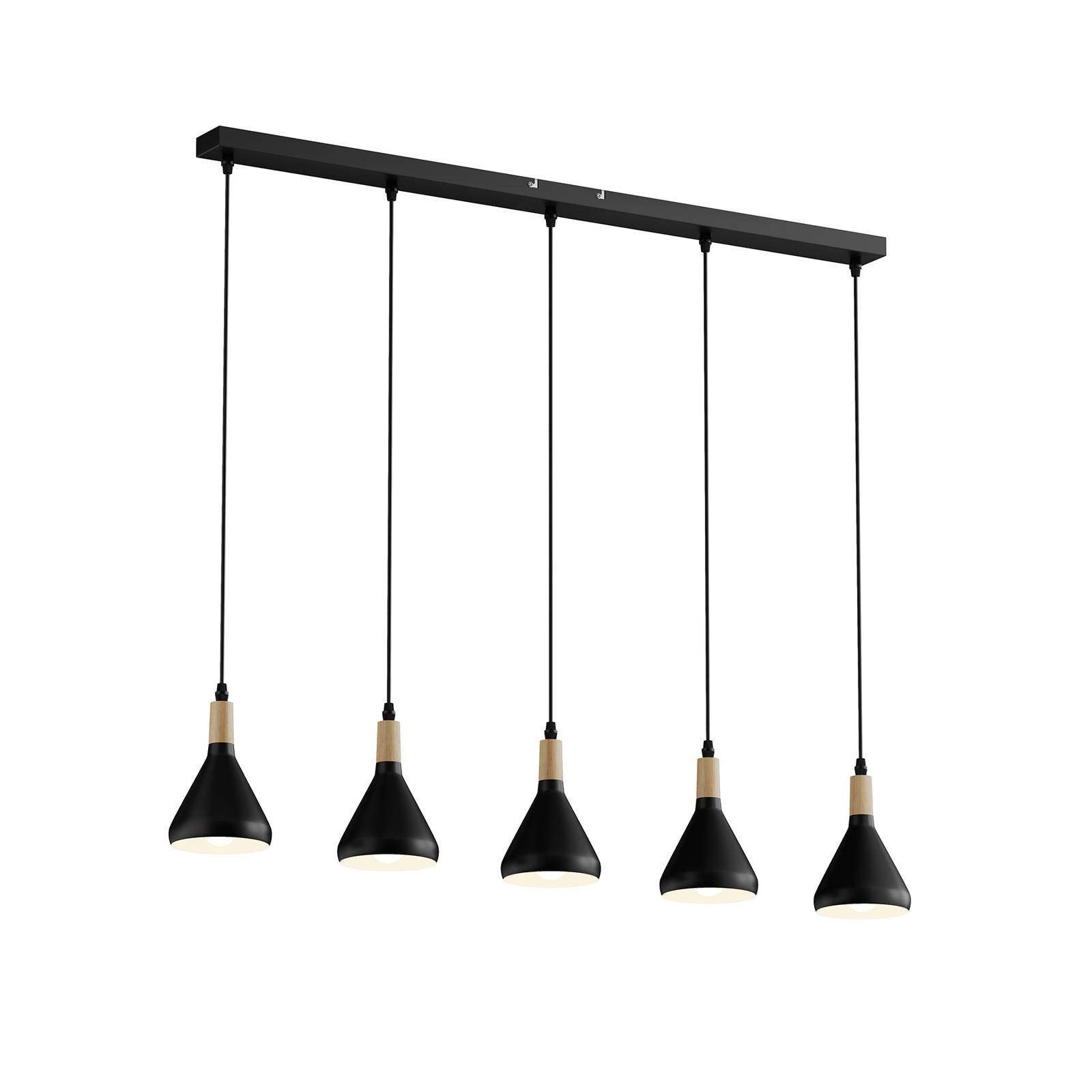 Lindby Hängeleuchte Arina, Metall, Schwarz IP20, 5 x 10 W LED