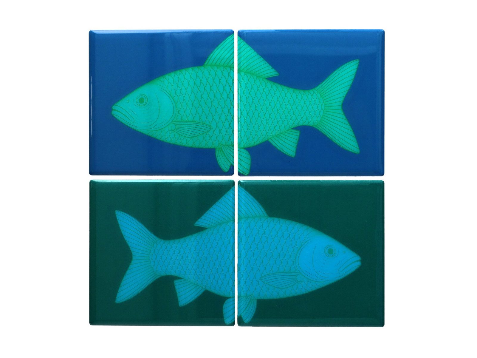 Giftcompany Platzset Love Tiles Untersetzer Fische blau/grün 22x22cm Set 4tlg