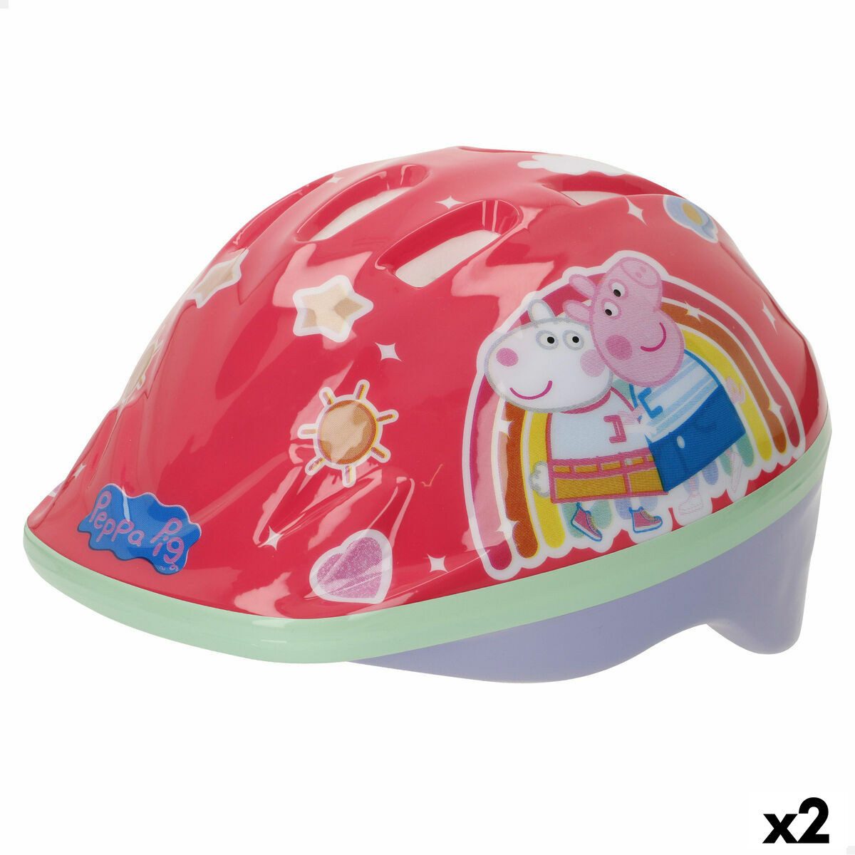 Peppa Pig Fahrradhelm Kinderfahrradhelm Peppa Pig Rot 48-52 cm