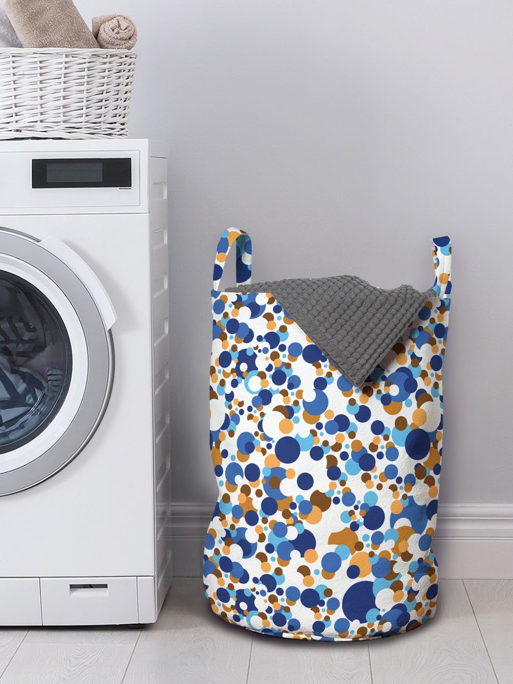 Griffen Wäschekorb Retro für Blase mit Abstrakt Kordelzugverschluss Waschsalons, Wäschesäckchen Abakuhaus