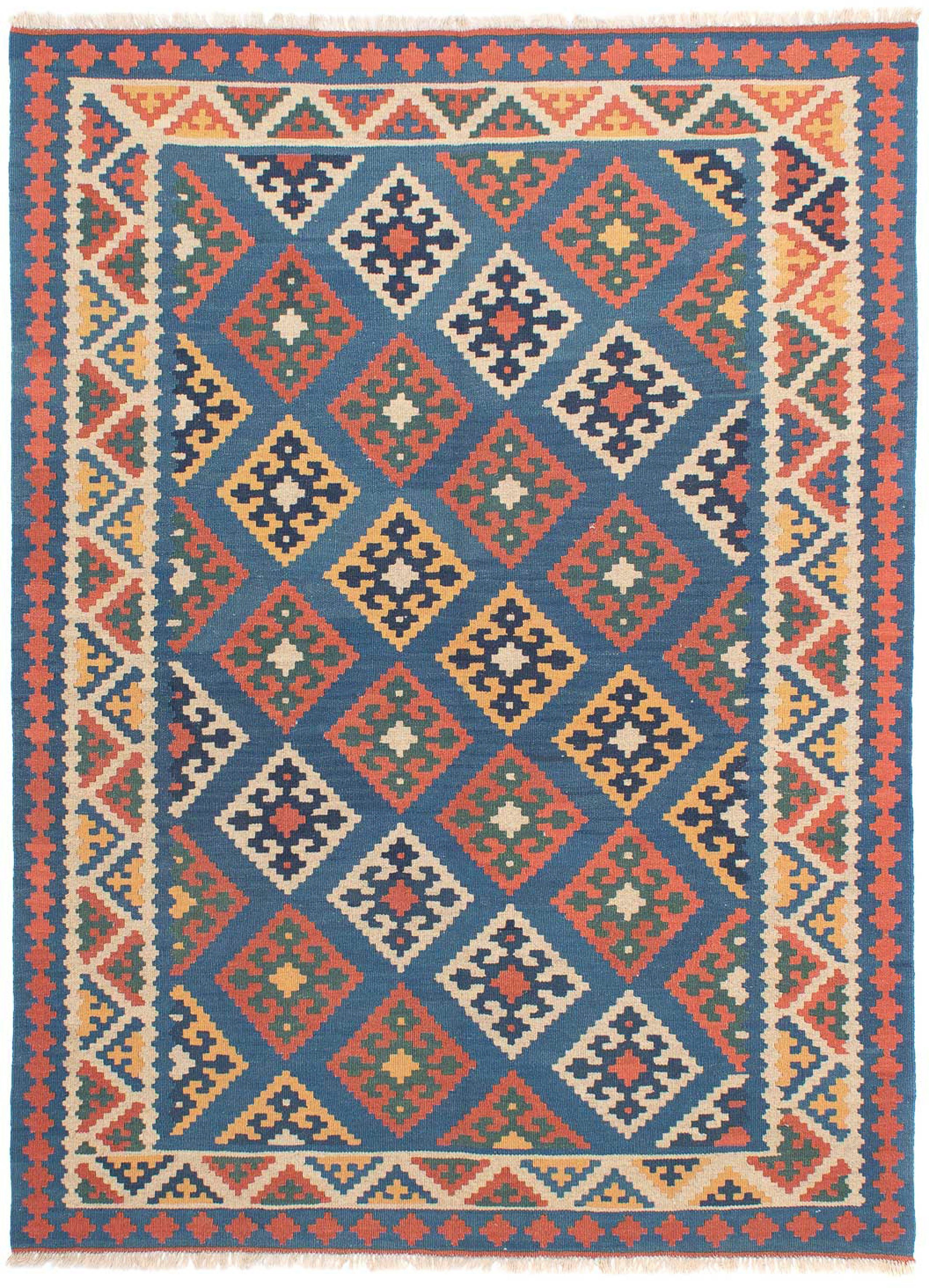 161 4 Oriental - Einzelstück - Wollteppich Kelim x 218 - mehrfarbig, mm, Wohnzimmer, rechteckig, Höhe: morgenland, cm