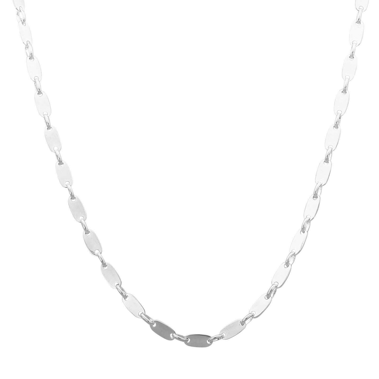 Tony Fein Silberkette Plattenkette 6 mm 925er Silber Massiv Poliert Karabinerverschluss, Made in Italy für Damen und Herren