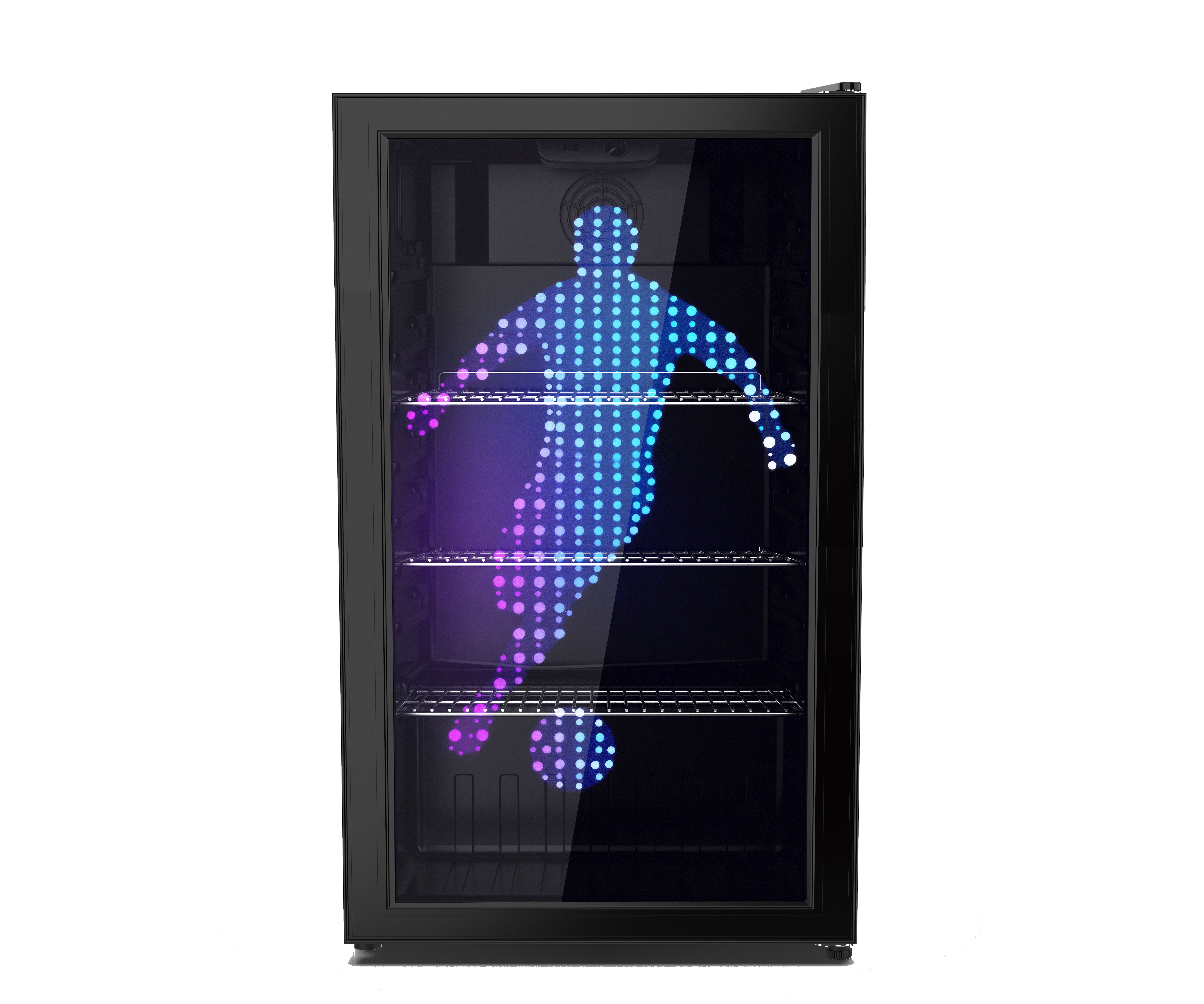 PKM Getränkekühlschrank GKS83FC1 Flaschenkühlschrank, 83 cm hoch, 44,50 cm breit, 89 Liter LED Motiv Touch Control Display