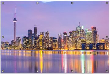 Wallario Sichtschutzzaunmatten Toronto Skyline - Kanada am Abend